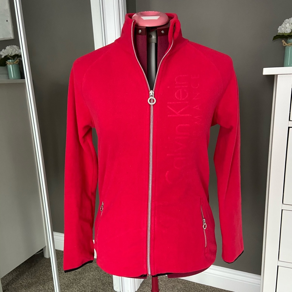 Calvin Klein Performance Red Full-Zip Sweater Jacket